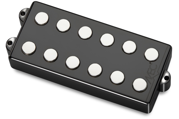  Passive MM-Style Bass Pickup, Metal Cover, 6-String, Bridge - Black Chrome