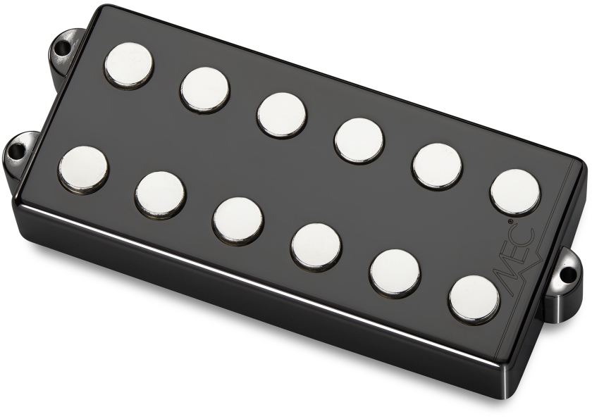 MEC Pickups Passive MM-Style Bass Pickup, Metal Cover, 6-String, Bridge - Black Chrome