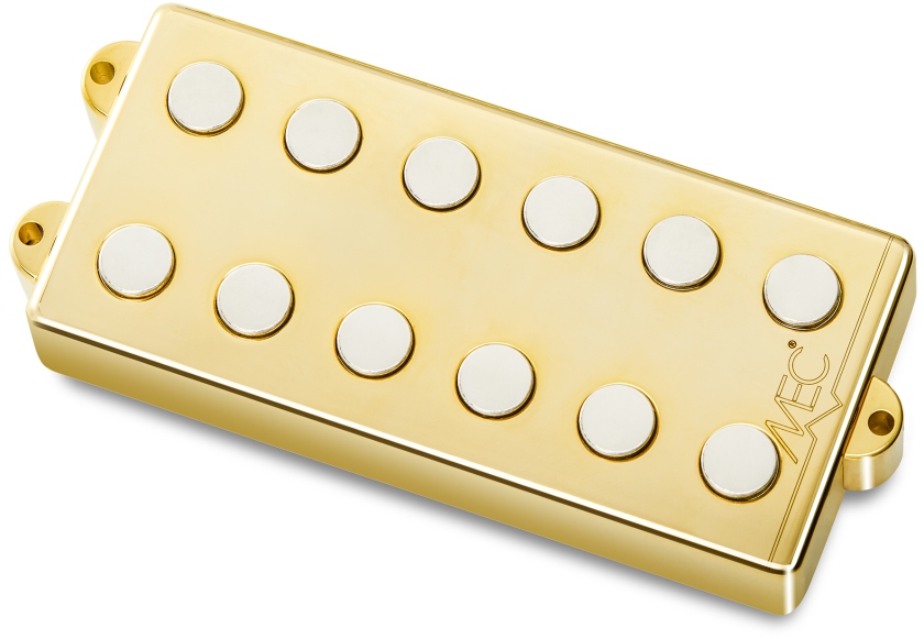 MEC Pickups Passive MM-Style Bass Pickup, Metal Cover, 6-String, Bridge - Gold