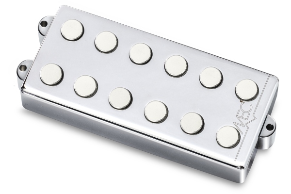  Passive MM-Style Bass Pickup, Metal Cover, 6-String, Neck - Chrome