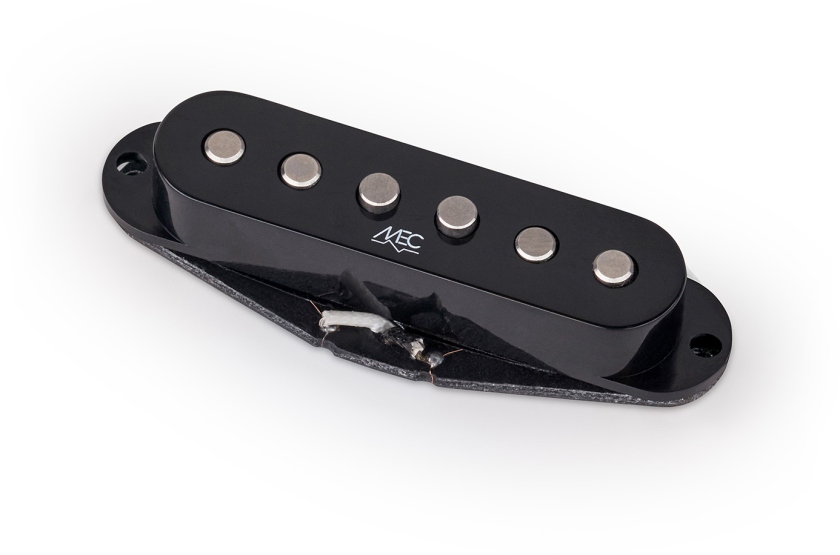 MEC Pickups Classic Alnico II Single Coil Guitar Pickup, Middle, RW/RP - Black Cover
