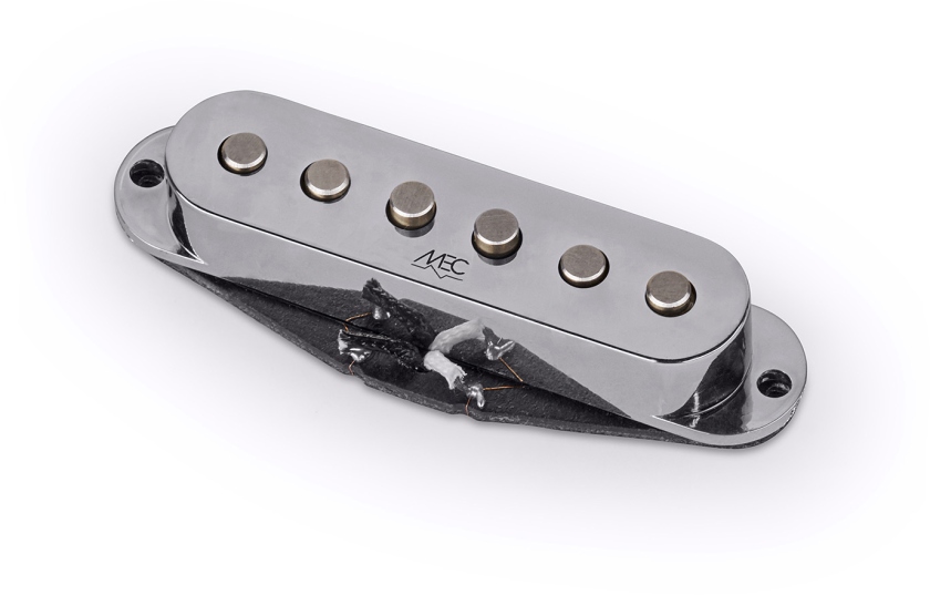 MEC Pickups Classic Alnico II Single Coil Guitar Pickup, Middle, RW/RP - Chrome Cover