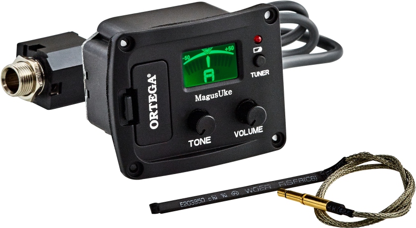 Ortega ukulele preamp set with built in tuner - incl. 4 Element piezo bar