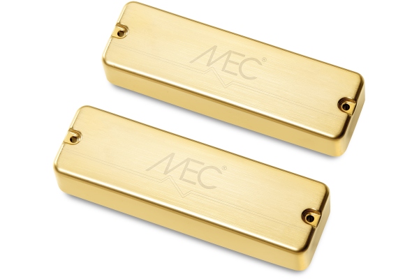  Active Soapbar Humbucker Bass Pickup Set, Metal Cover, 5-String - Brushed Gold
