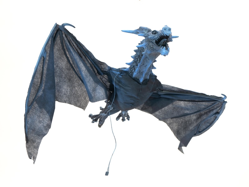 Europalms Halloween Flying Dragon, animated, blue, 120cm