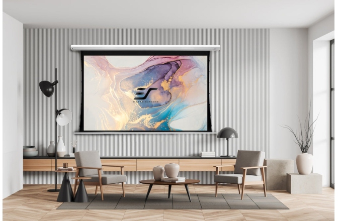 Ecran de proiecție de perete/tavan manual 203.7  x 114.5 cm Elitescreens Ecran proiectie electric profesional, perete/tavan, 265.7 x 149.6 cm, Tensionat, Saker SKT120XHW-E20, 16:9