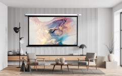 Ecran de proiectie electric, Elitescreens 298,9 x 168,1 cm cu 2 telecomenzi Format 16:9, Trigger 12V