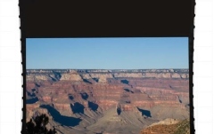 Ecran de proiectie electric incastrabil in tavan Elitescreens Evanesce Tab-Tension Series 202cm x 126cm