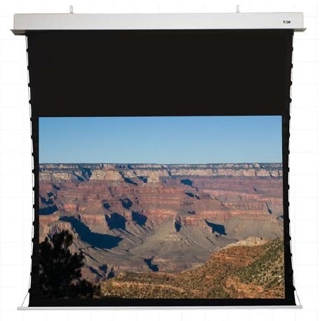 Ecran de proiectie electric incastrabil in tavan Elitescreens Evanesce Tab-Tension Series 232cm x 145cm