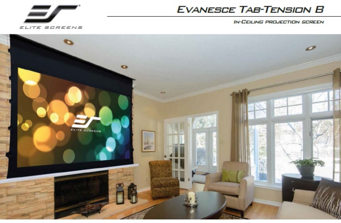 Ecran de proiectie electric incastrabil in tavan Elitescreens Evanesce Tab Tension B ETB110HW2-E8