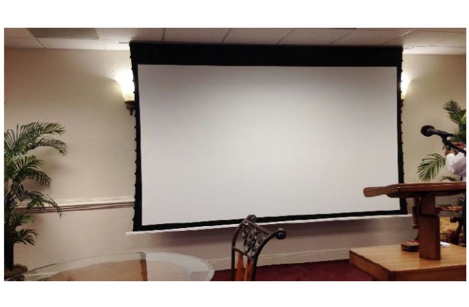 Ecran de proiectie electric incastrabil in tavan Elitescreens Evanesce Tab Tension B ETB110HW2-E8