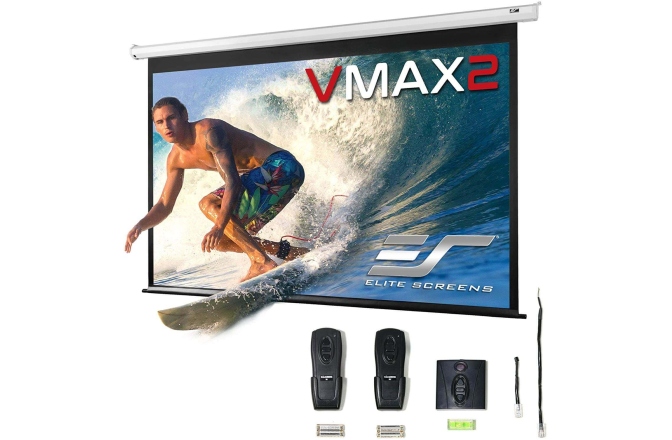 Ecran de proiecție Elitescreens Ecran proiectie electric, perete/tavan, 234.7 x 132 cm, VMAX106XWH2,Format 16:9, Trigger 12V, Drop 20.3cm