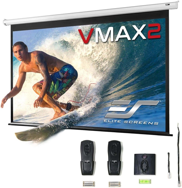 Elitescreens Ecran proiectie electric, perete/tavan, 234.7 x 132 cm, VMAX106XWH2,Format 16:9, Trigger 12V, Drop 20.3cm