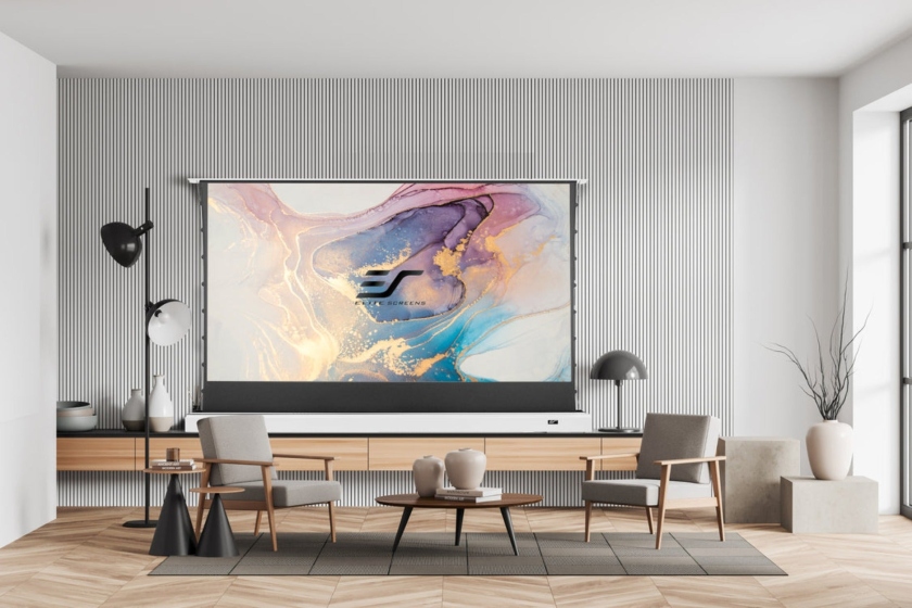 Elitescreens Ecran proiectie podea Pull Up Electric 268 x 155 (121