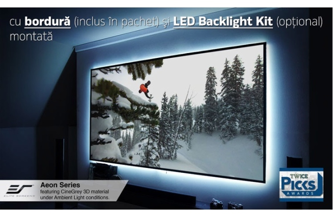 Ecran de proiectie fix de perete Elitescreens AEON AR120WH2
