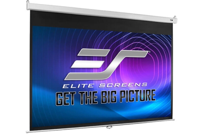 Ecran de proiectie pentru perete/tavan  Elitescreens  SRM-PRO 220 cm x125 cm Format 16:9 SLOW RETRACTION