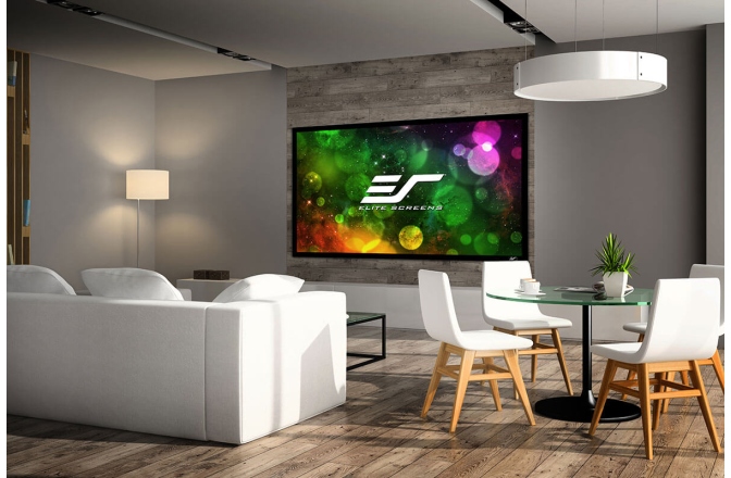 Ecran proiectie cu rama fixa de perete Elitescreens 299 x 167.9 cm SABLEFRAME ER135WH1 Format 16:9