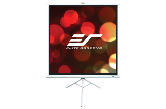 Ecran proiectie cu trepied Elitescreens 244 x 183 cm profesional format 4:3 carcasa alba