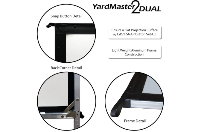 Ecran proiectie de podea Elitescreens 299 x 168 cm Yard Master 2 Dual OMS135H2-DUAL Format 16:9