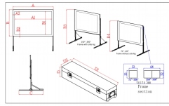 Ecran proiectie de podea Elitescreens 398.5 x 224.2 cm  QuickStand Q180H  Format 16:9