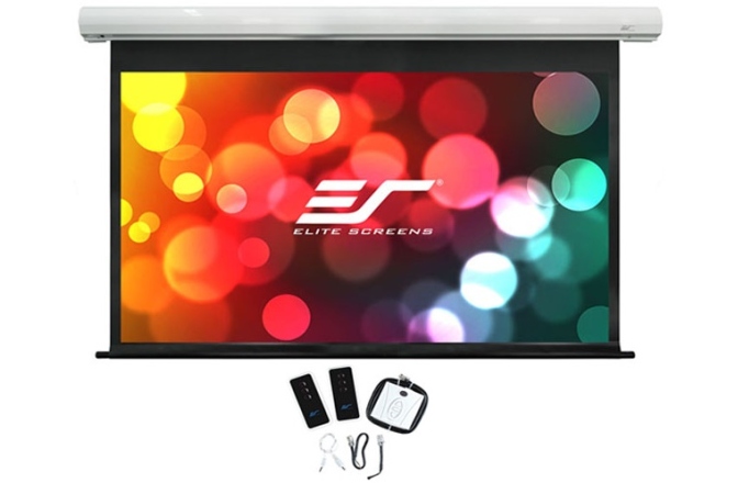 Ecran proiectie electric cu montare pe perete sau tavan Elitescreens Saker SK120XHW-E10