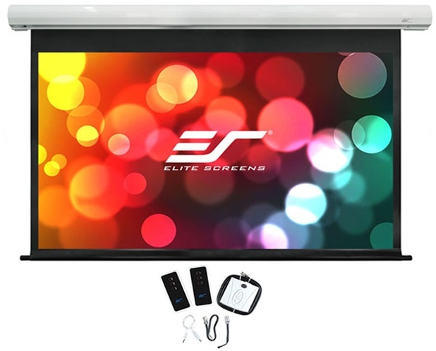 Ecran proiectie electric cu montare pe perete sau tavan Elitescreens Saker SK120XHW-E10