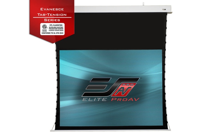 Ecran proiectie electric Elitescreens  298 x168 cm Evanesce Tab-Tension Series 16:9