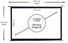 Ecran proiectie electric, Elitescreens 331,9 x 186,6 cm  Format 16:9 Trigger 12V