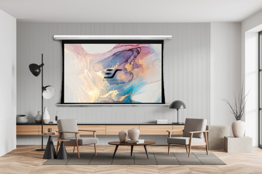 Elitescreens Ecran de proiectie electric tensionat, 299x168, 135