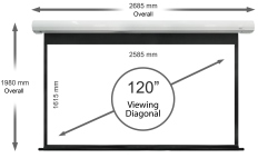 Ecran proiectie electric perete/tavan Elitescreens 258.5 x 161,5 cm, Saker SK120NXW-E12 Format 16:10