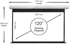Ecran proiectie electric perete/tavan Elitescreens  265.7 x 149.6 cm Saker SK120XHW-E20 Format 16:9