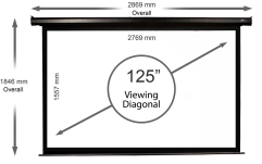 Ecran proiectie electric perete/tavan  Elitescreens  276.9 x 155.7 cm ELECTRIC125H format 16:9 trigger 12V