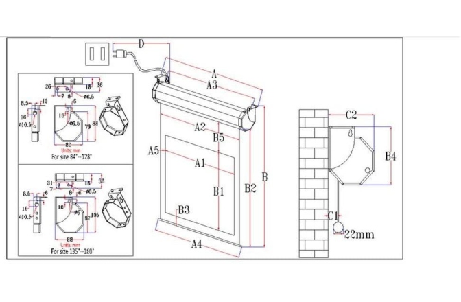 Ecran proiecție Elitescreens Ecran proiectie electric, perete/tavan, 234.7 x 132 cm, VMAX106XWH2-E24,Format 16:9, Trigger 12V, Drop 60cm