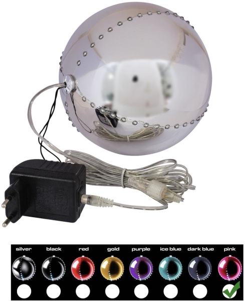 Europalms LED Snowball 15cm, pink