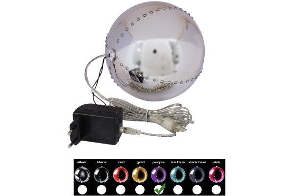 LED Snowball 15cm, purple