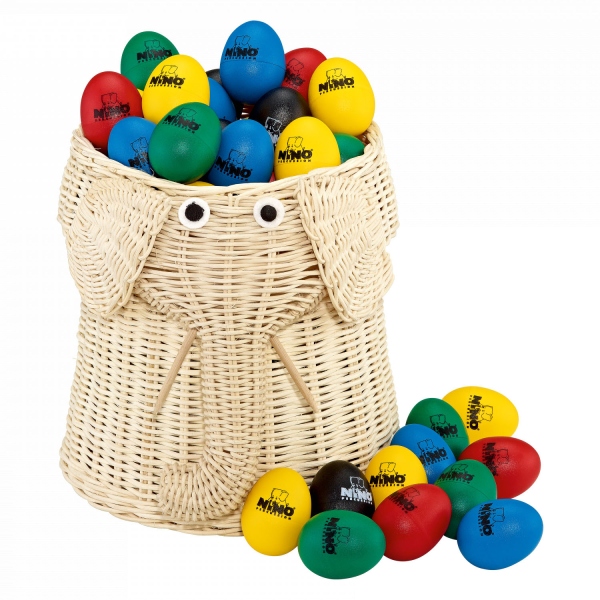 Nino Percussion Egg Shaker Assortment - Elephant shaped basket