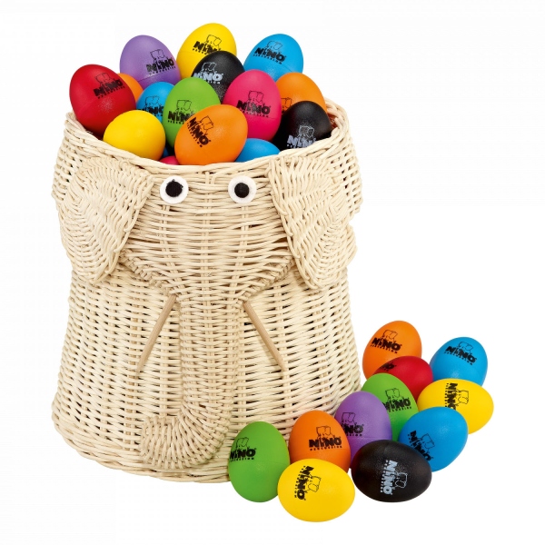 Nino Percussion Egg Shaker Assortment - Elephant shaped basket