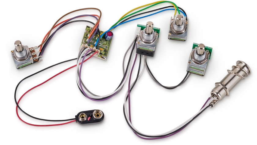 MEC Pickups 60014 - Active BEC 2 Electronics For Passive Pickups (Vol PP / Bal / T / B)