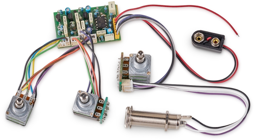 MEC Pickups 60060 - Active EQ2 Electronics For Active Pickups (Vol+Bal PP / T+B / M PP)