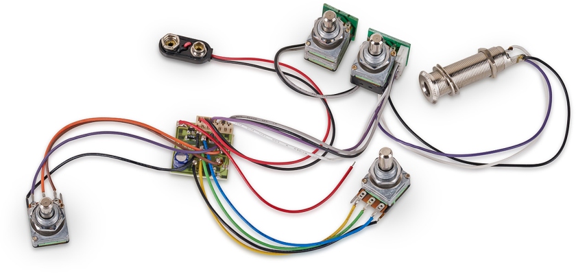 MEC Pickups 60004 LH - Active BEC 2 Electronics For Active Pickups (Vol PP / Bal / T / B) - Lefthand
