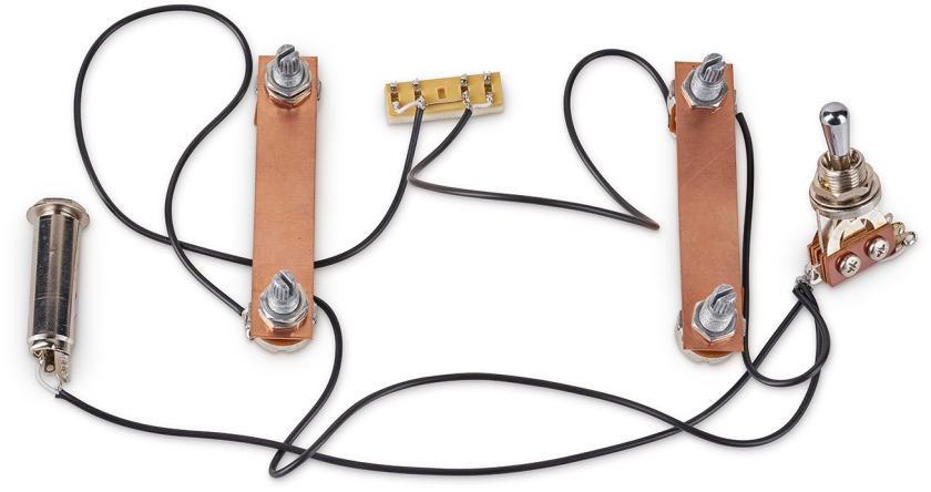 MEC Pickups 60090 C - Passive Electronics For Passive Pickups (Vol / Vol / Tone / Tone) w/ Toggle Switch - Chrome