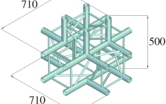 Element multidirecțional Alutruss QUADLOCK 6082C-51 5-way Cross