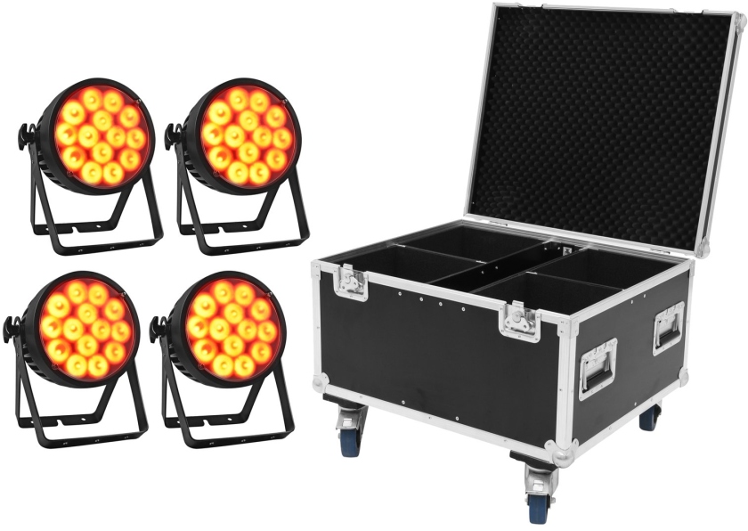 Eurolite Set 4x LED IP PAR 14x10W HCL + Case