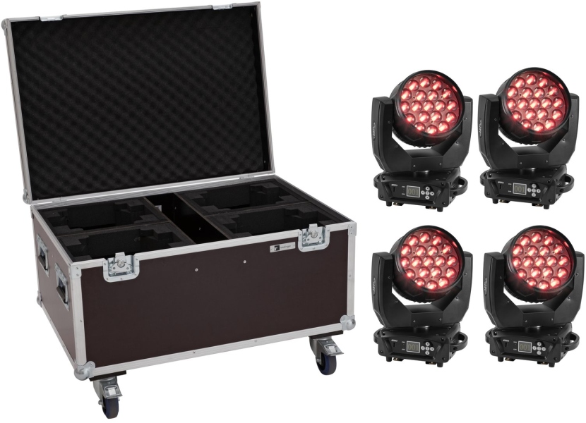 Eurolite Set 4x LED TMH-X4 Moving-Head Wash Zoom + Case