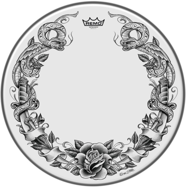 Remo Faţă tobă Tattoo Skyn Suede 13'' Tattoo Skulls TT-0813-AX-T01