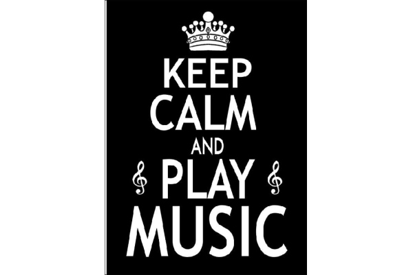 7x5 Greetings Card - Keep Calm And Play Music