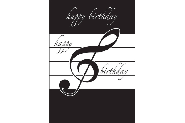  Black Happy Birthday Card