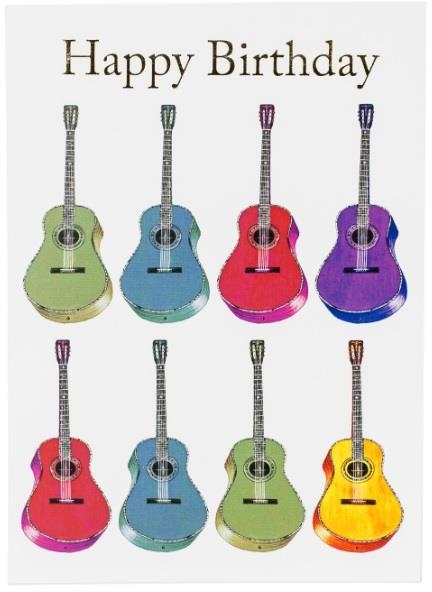 Happy Birthday Card - Jazzy Acoustic Guitar Design
