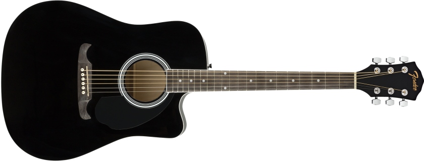 Fender FA-125CE Dreadnought, Walnut Fingerboard, Black