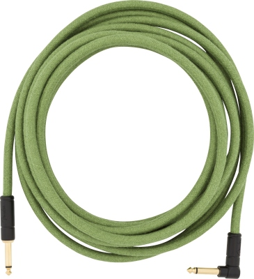 Fender festival instrument cable - straight/angle 5.5m - pure hemp - green